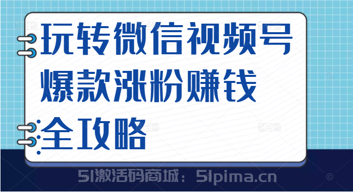 玩轉微信視頻號爆款漲粉賺錢全攻略，讓你快速抓住流量風口，收獲紅利財富[新媒體運營]