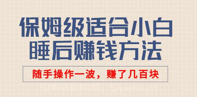 某公眾號付費文章：保姆級適合小白的睡后賺錢方法，隨手操作一波，賺了幾百塊[高端精品]