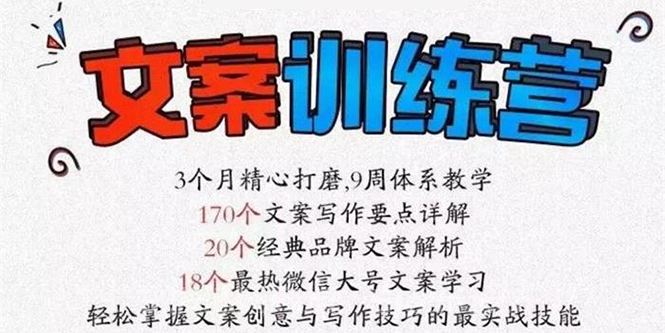《文案訓練營》全面系統(tǒng)解決文案寫作難題！[新媒體運營]