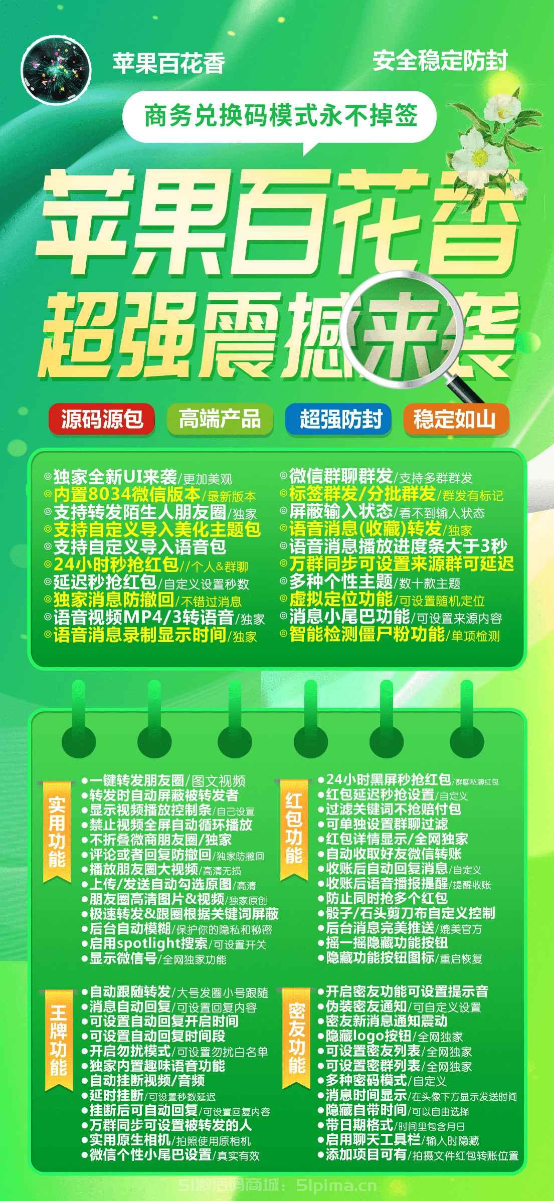 【蘋果快樂星球新品百花香官網(wǎng)激活授權(quán)碼】全新商務(wù)模式穩(wěn)定防封