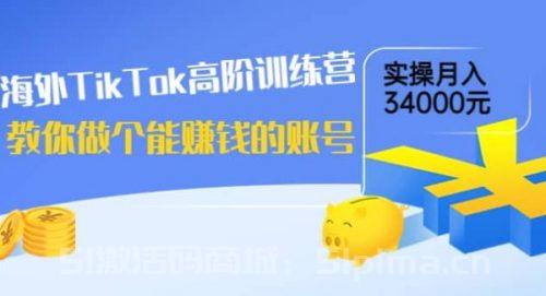 海外TikTok高階訓練營：教你做個能賺錢的賬號，實操月入34000元！